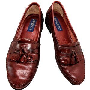 Giorgio Brutini 9.5 D Le Glove Kiltie Tassel Loafers Burgundy Leather Slip-On